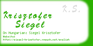 krisztofer siegel business card
